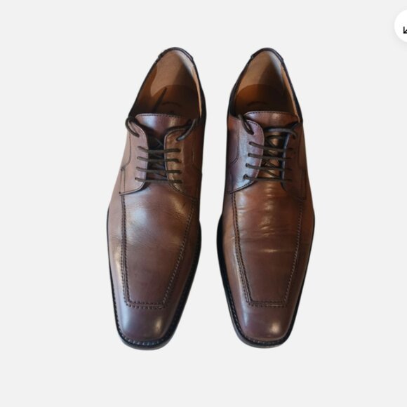 Kenneth Cole New York Mens Dress Shoes Size 11.5 Cognac Leather Oxford Lace up - Picture 6 of 11